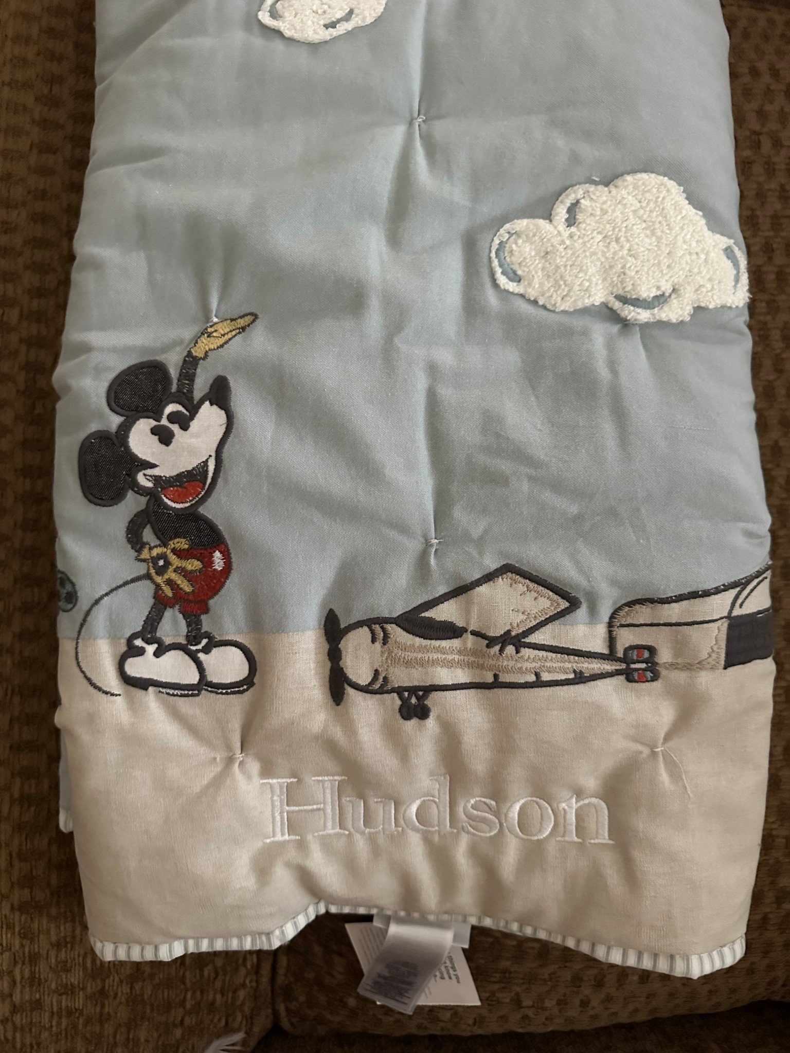 Mickey Mouse Airplane Quilt from Pottery Barn Kids 

Pottery Barn kids has the cutest quilt and blankets for kids that you can customize and monogram   

Makes for fun themed bedrooms or for birthday gifts or Christmas gifts

#LTKBaby #LTKSaleAlert #LTKKids