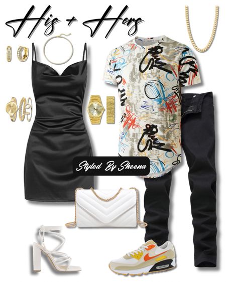 His and Hers Couples Outfit Inspo 


spring outfits, summer outfits, silk dress, little black dress, men’s graphic tee, men’s black jeans, men’s Nike sneakers, wrap heels, white heels, gold jewelry, white purse, date night outfit, Amazon Outfits

#LTKitbag #LTKstyletip #LTKshoecrush