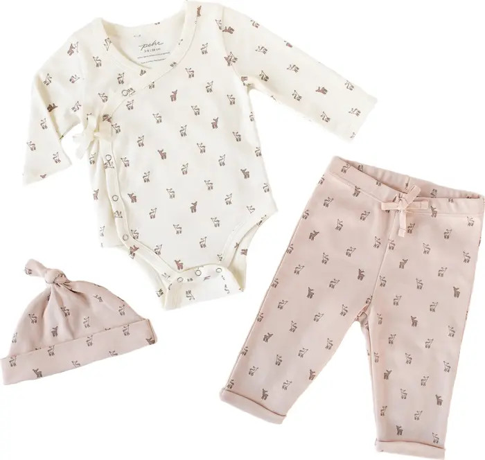 Hatchlings Fawn Organic Cotton Bodysuit, Pants & Cap | Nordstrom