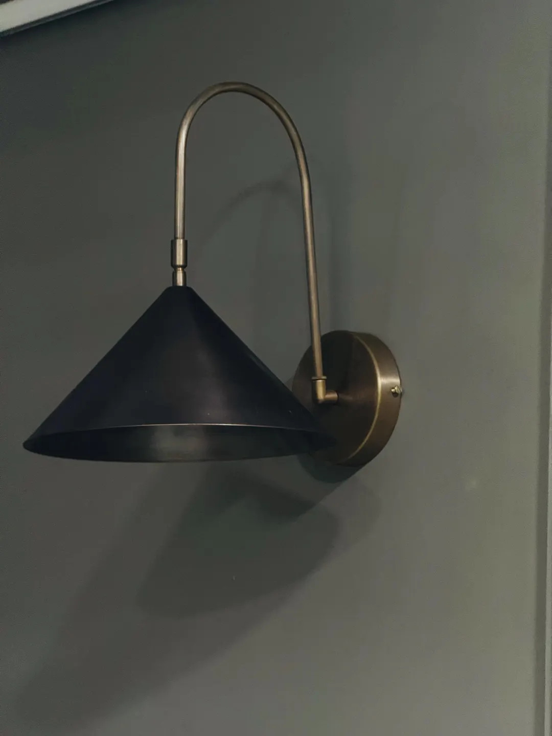 Mid-Century Modern Black Brass Wall Sconce, Italian Diabolo Lamp, Bedroom Bedside Light | Etsy (US)