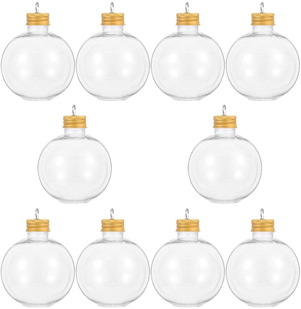 Juice Bottles Christmas Drink Balls 10pcs Clear Ornament Balls Christmas Fillable Booze Tree Orna... | Amazon (US)