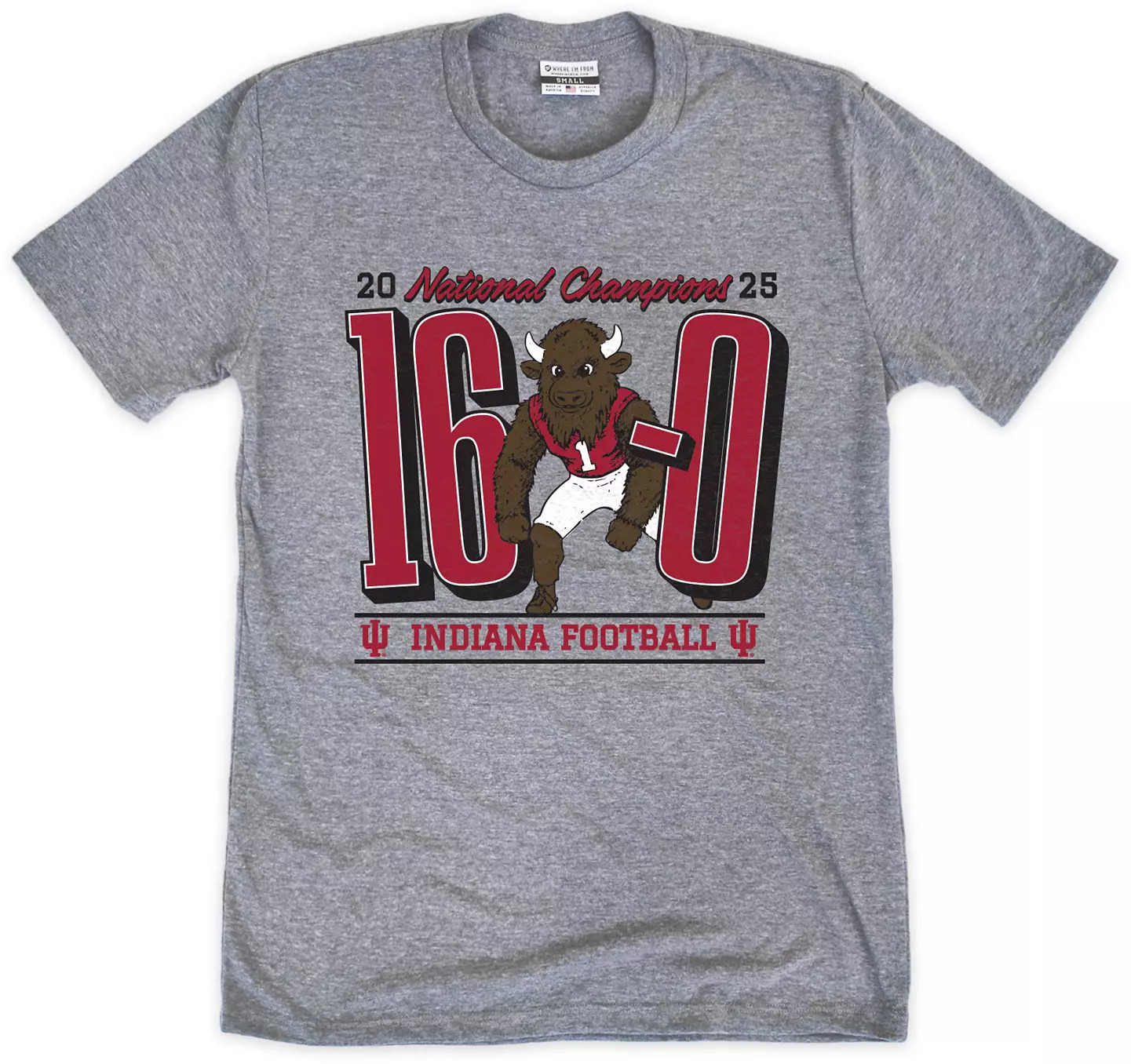 Where I'm From Adult Indiana Hoosiers 16-0 2025-26 CFP National Champions T-Shirt | DICK'S Sporting Goods