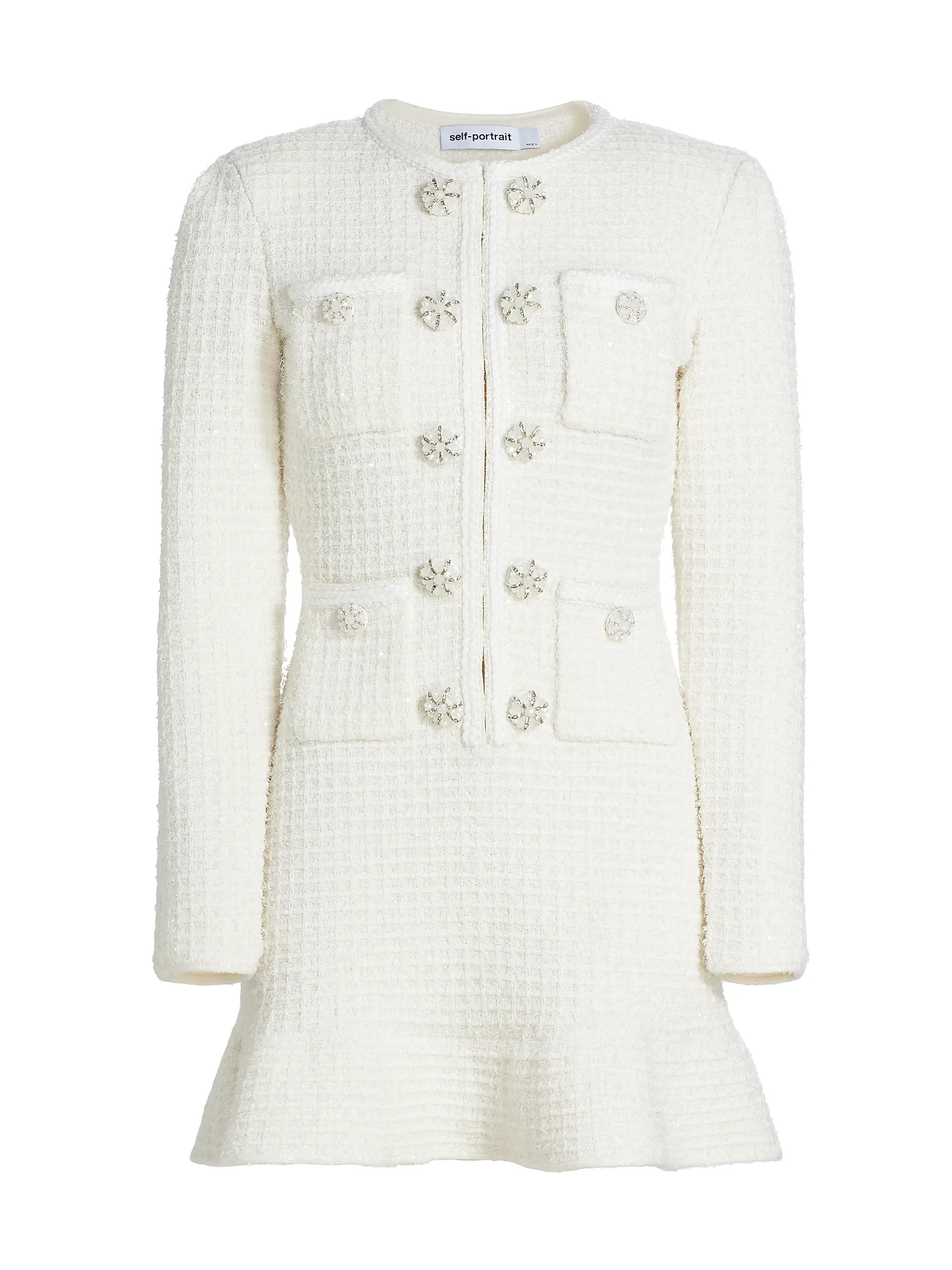 Diamanté Buttoned Minidress | Saks Fifth Avenue