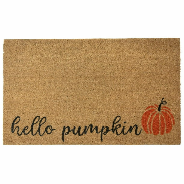 Northlight Natural Coir "Hello Pumpkin" Autumn Harvest Doormat 18" x 30" | Walmart (US)