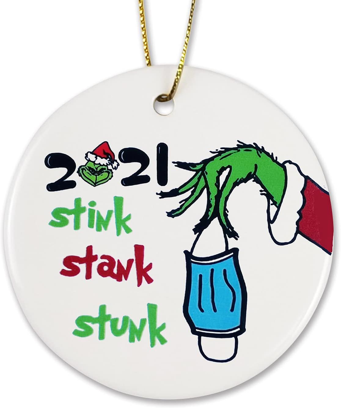 2021 Christmas Ornament, Stink Stank Stunk Ornament Grinch Christmas Tree Decorations Personalize... | Amazon (US)