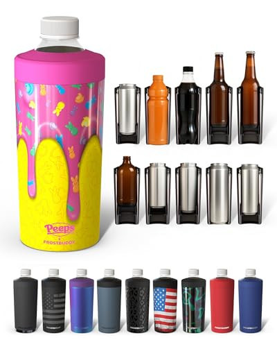 Universal Buddy XL Can Cooler by Frost Buddy - Fits 12-ounce, 16-ounce, 20-ounce, and 24-ounce Cans and Bottles - Keep Your Drinks Refreshingly Chilled for over 12 hours (Peeps Drip) | Amazon (US)