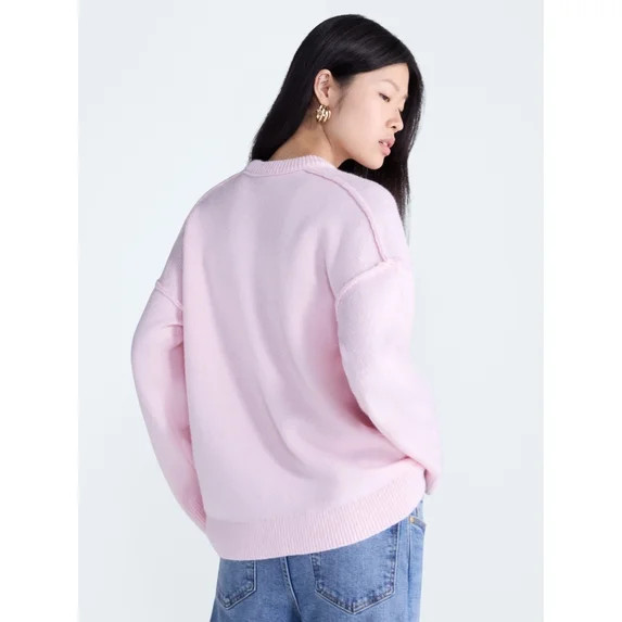 Scoop Women's Crewneck Seam Sweater, Sizes XS-XXL | Walmart (US)