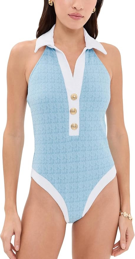 L'AGENCE Women's Natalya Colorblock Chic Collared One Piece | Amazon (US)