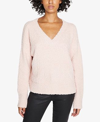 Fuzzy V-Neck Sweater | Macys (US)