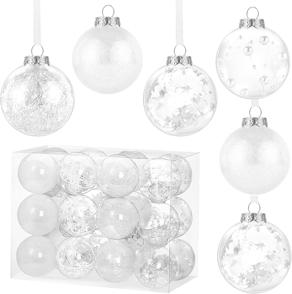 KESOTO 24Ct Christmas Ornament Balls 60mm/2.3", Shatterproof Christmas Tree Decorations Ornament ... | Amazon (US)