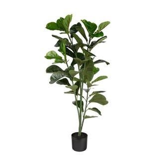 NATURAE DECOR Fiddle Leaf Fig 47 in. Indoor/Outdoor Artificial-OUT-FIDDLE-47BC - The Home Depot | The Home Depot
