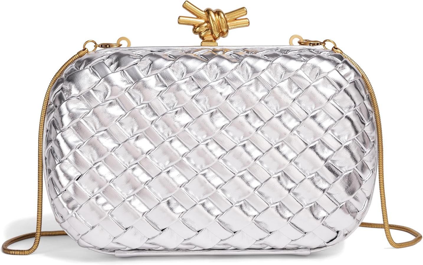 Rejolly Evening Clutch Purse for Women Woven Leather Knot Crossbody Bag Shoulder Handbag for Wedd... | Amazon (US)