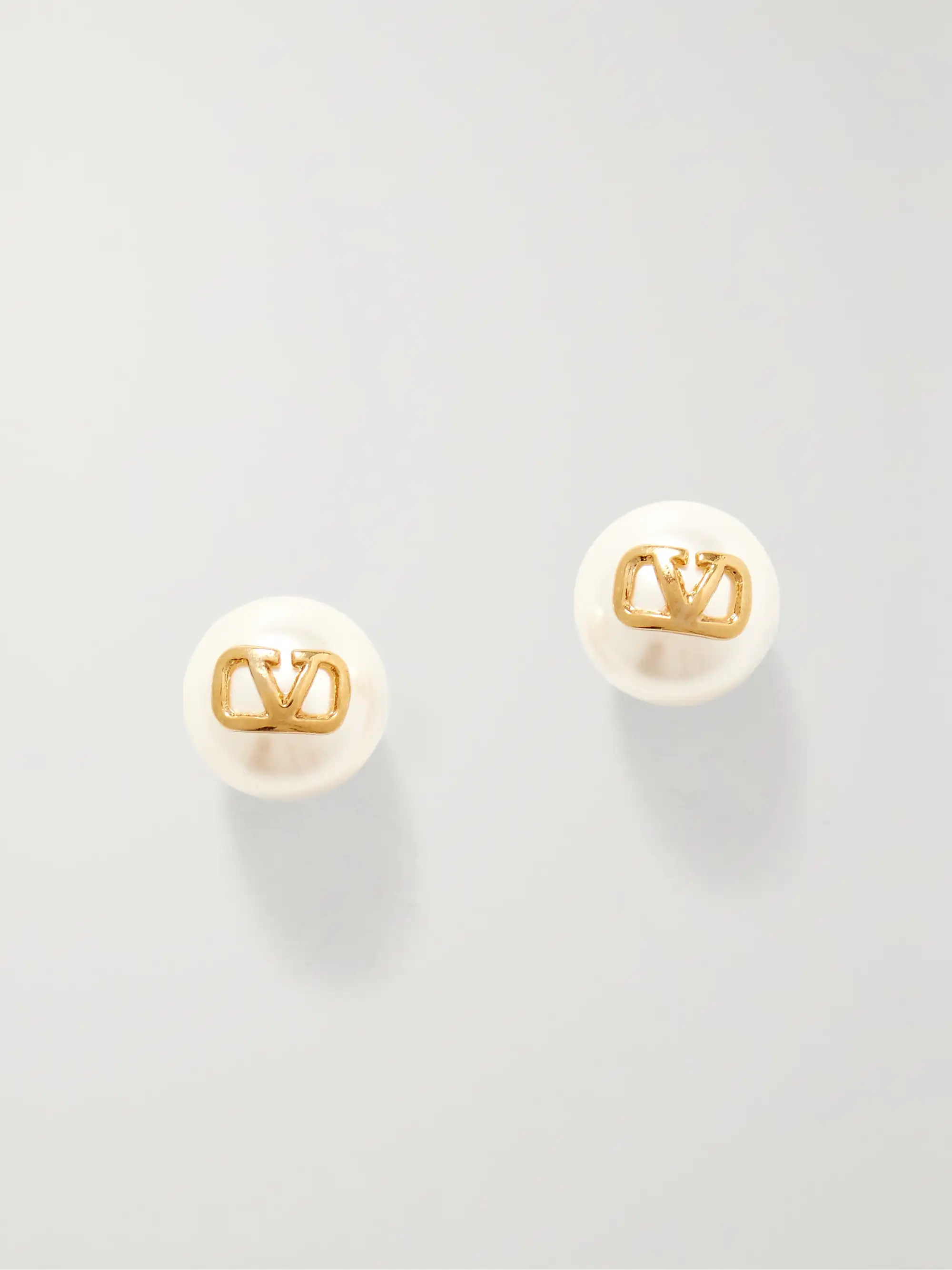 VLOGO gold-tone faux pearl earrings | NET-A-PORTER (US)