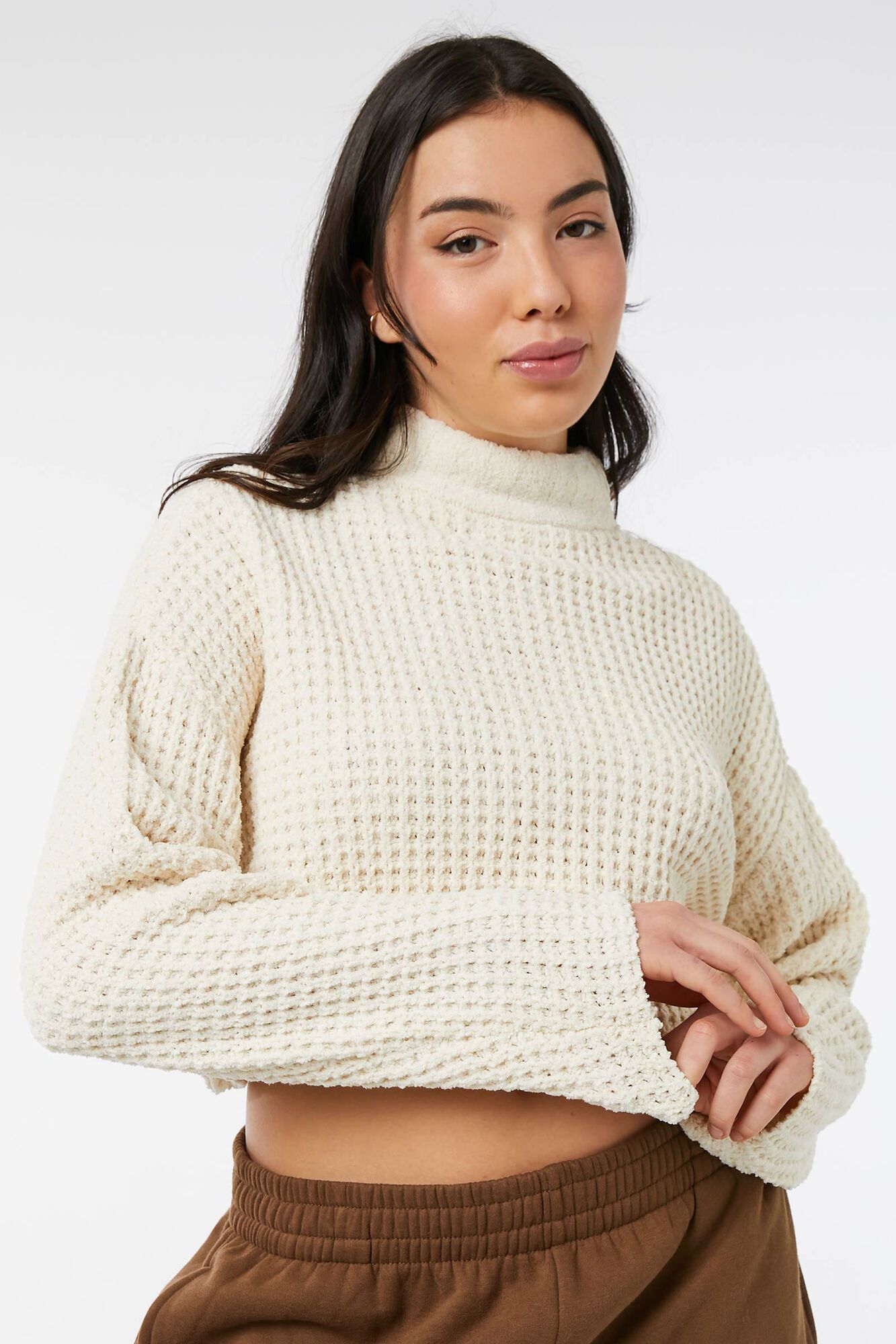 Shaker Stitch Mock-Neck Sweater | Ardene