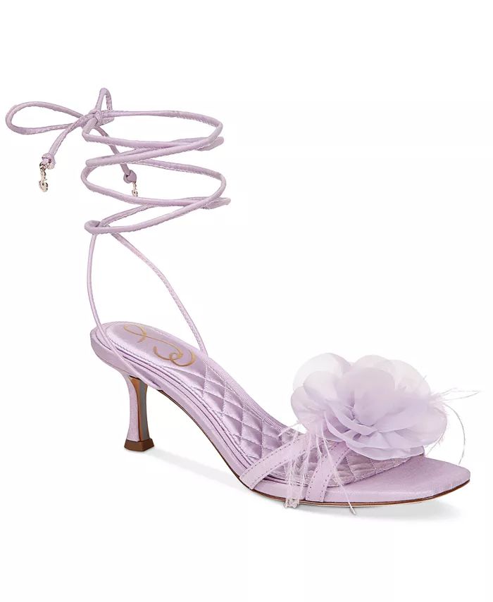 Sam Edelman Women's Pammie Ankle-Tie Flower Kitten Heels - Macy's | Macy's