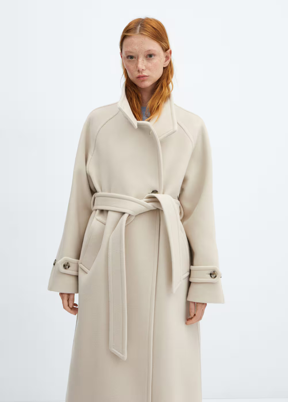Turtleneck virgin wool coat -  Women | Mango United Kingdom | MANGO (UK)