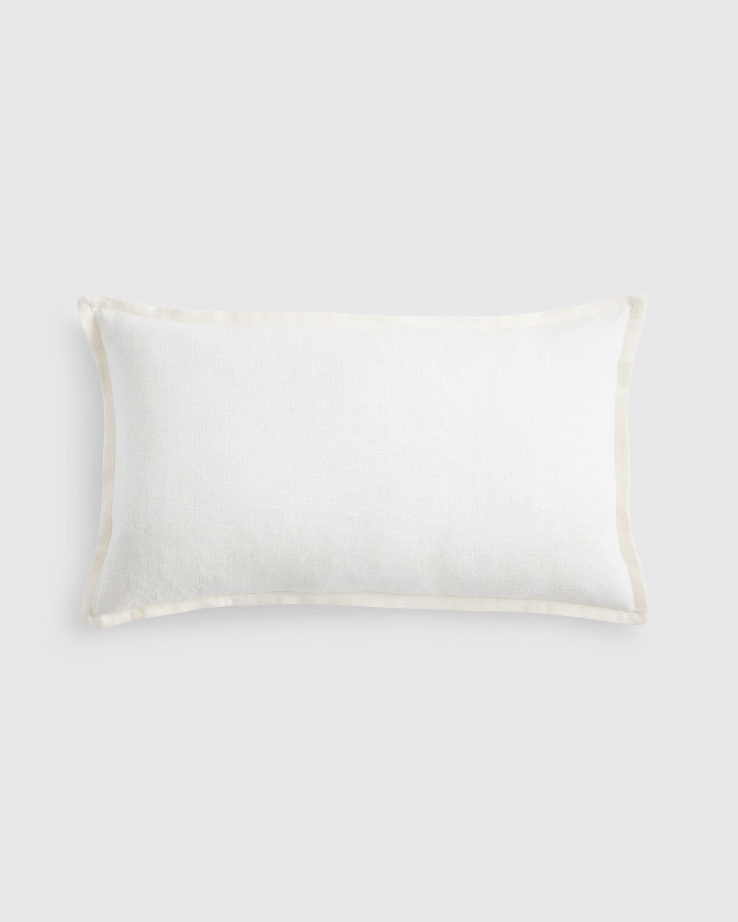 Quince | European Linen Flange Edge Pillow Cover in Ivory, Size 22x22 | Quince