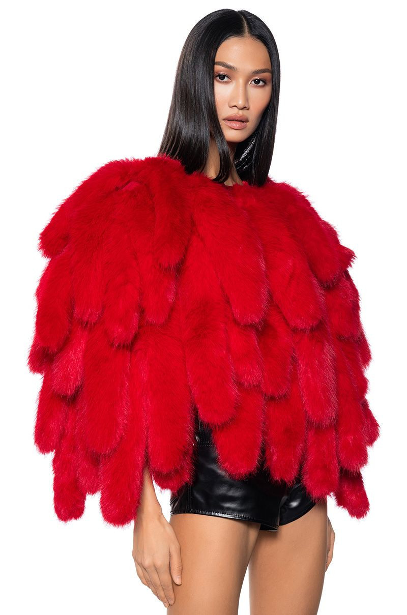 RUN THIS TOWN FAUX FUR FOX TAIL CAPE | AKIRA