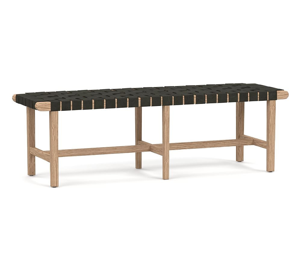 Fenton Woven Leather Bench | Pottery Barn (US)