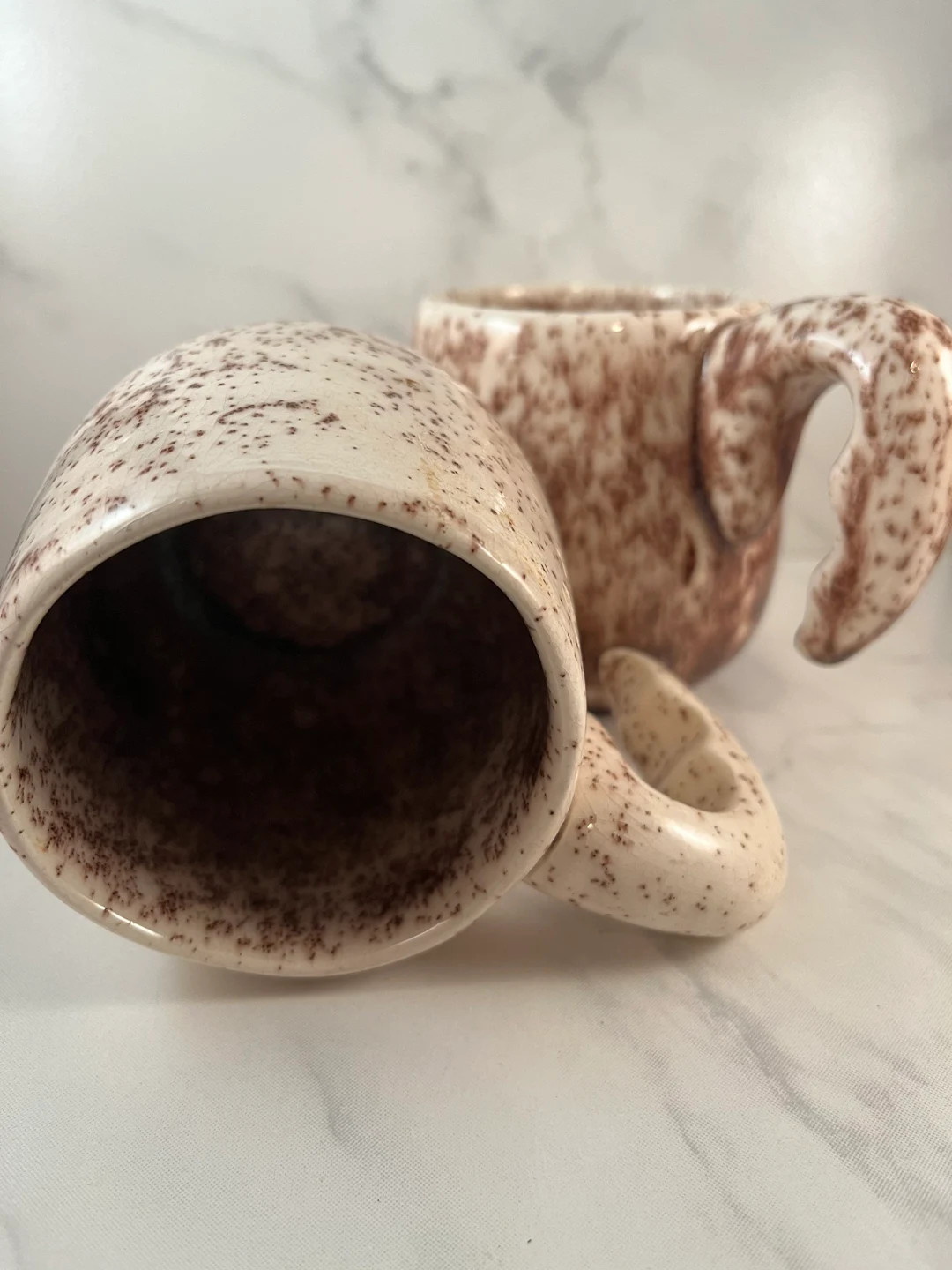 2 Ceramic Coffee Mugs - Pottery Style - Deep Firebrick Look - Etsy | Etsy (US)