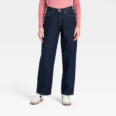 Women's Mid-Rise 90's Baggy Denim Jeans - Universal Thread™ Dark Wash 12 | Target