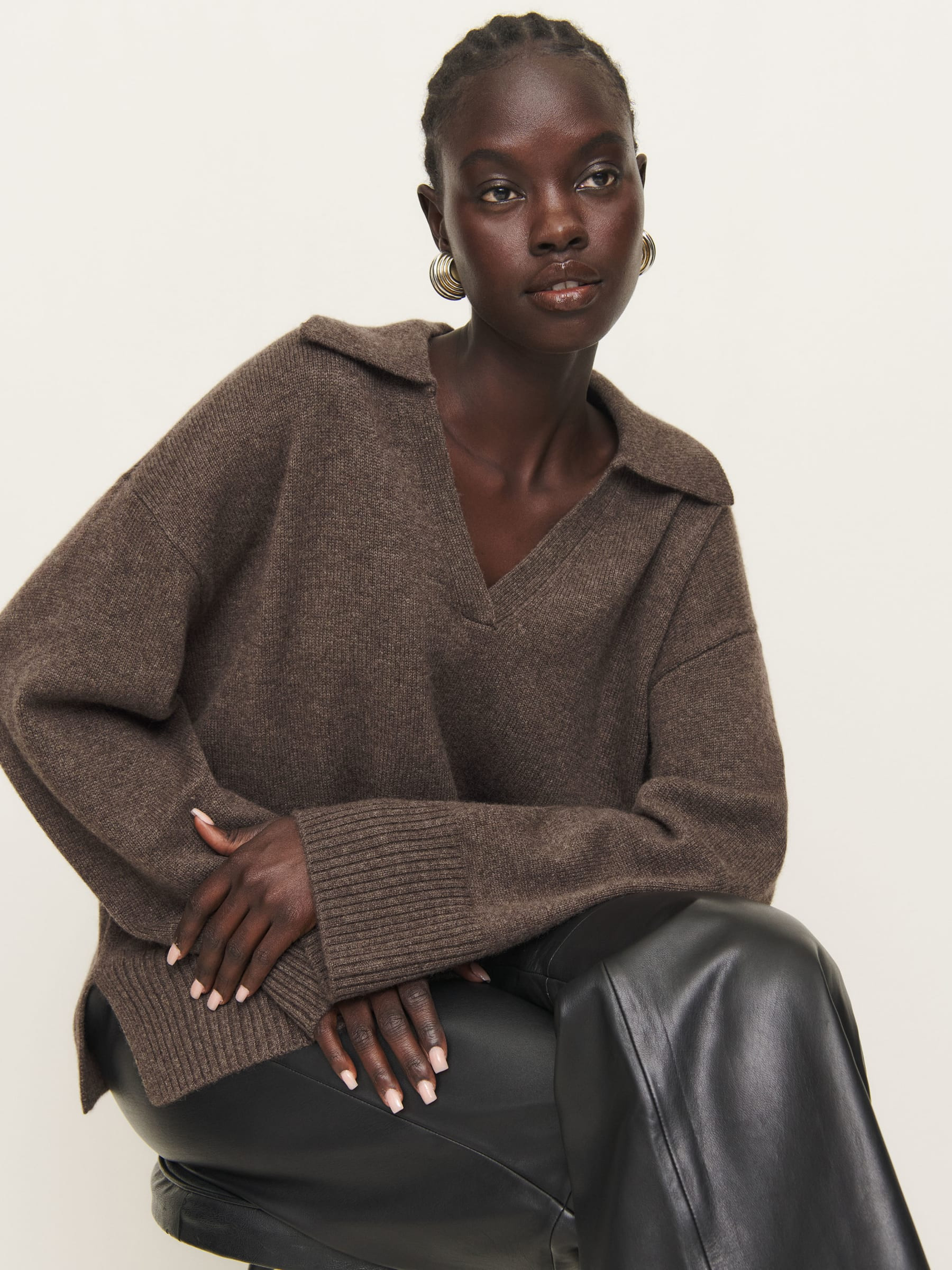 Sawyer Oversized Cashmere Polo | Reformation (Global)