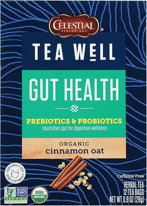 Celestial Seasonings TeaWell Herbal Tea, Gut Health, Organic Cinnamon Oat, 12 Count | Amazon (US)