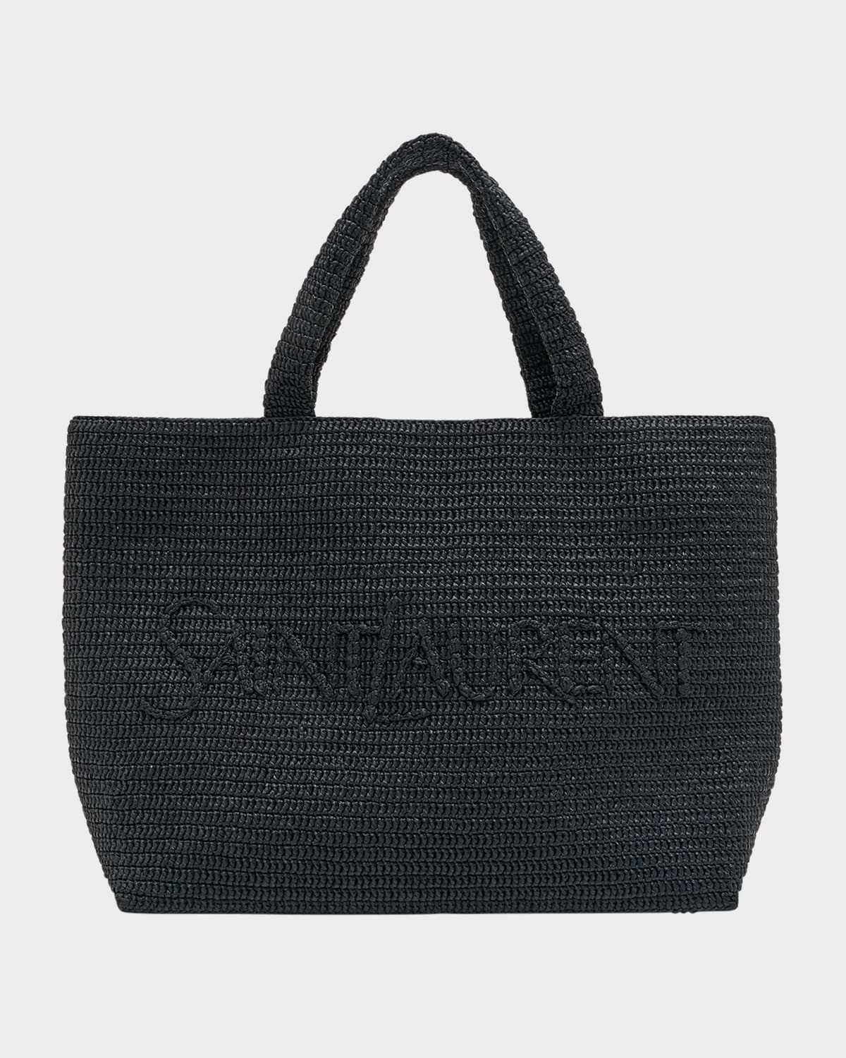 Men's Tonal Logo Raffia Tote Bag | Neiman Marcus