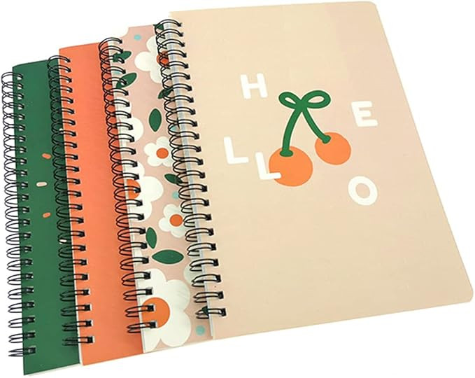 4 Pack A5 Spiral Notebook Journal,Wirebound Ruled Sketch Book Notepad Diary Memo Planner,A5 Size(... | Amazon (US)