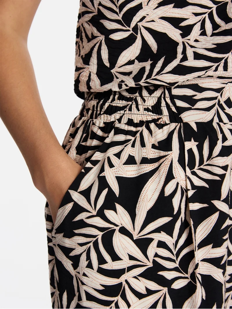Time and Tru Women's Wide Leg Print Pants, Sizes XS-XXXL | Walmart (US)
