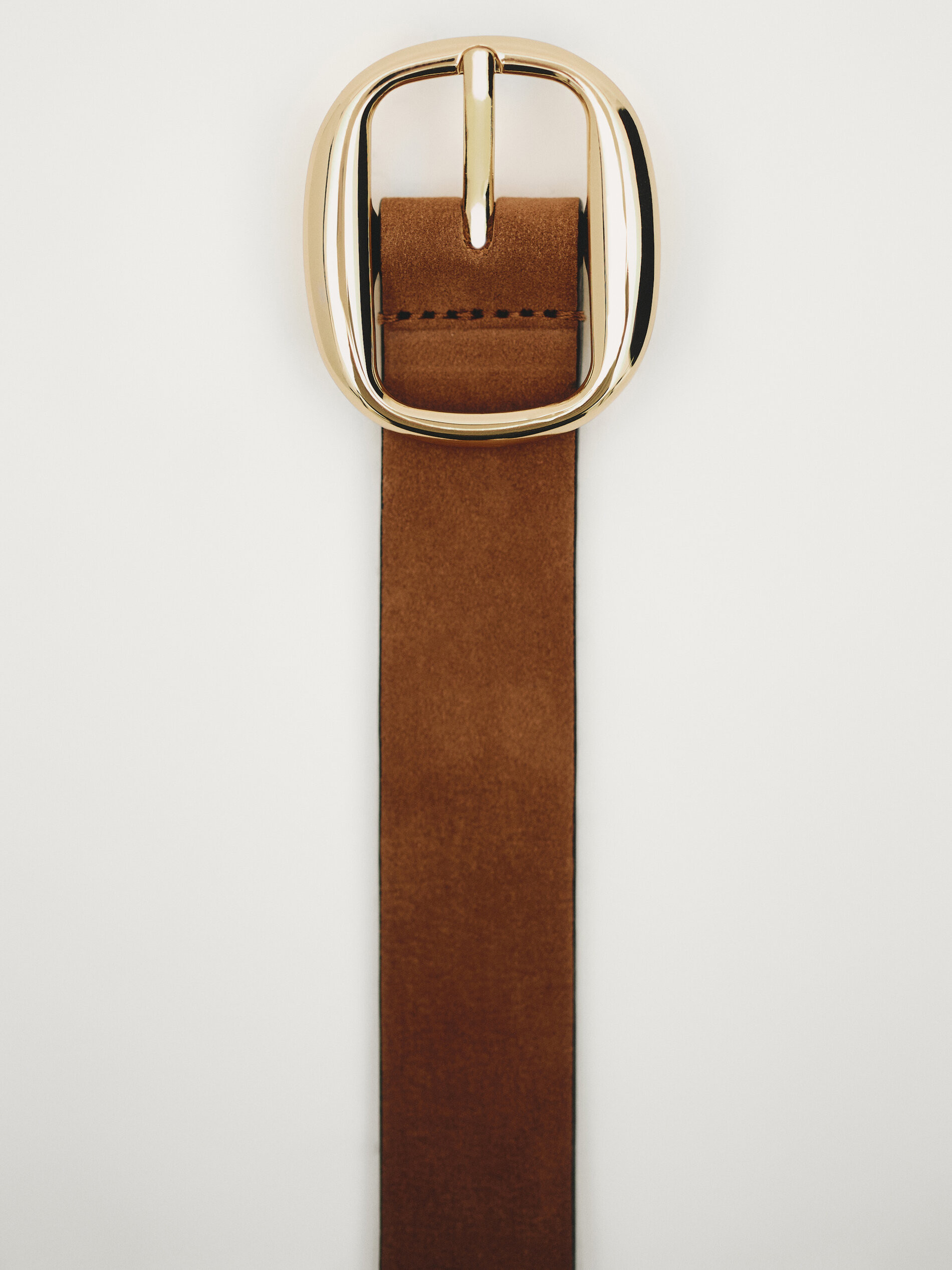 Suede belt with oval buckle | Massimo Dutti US
