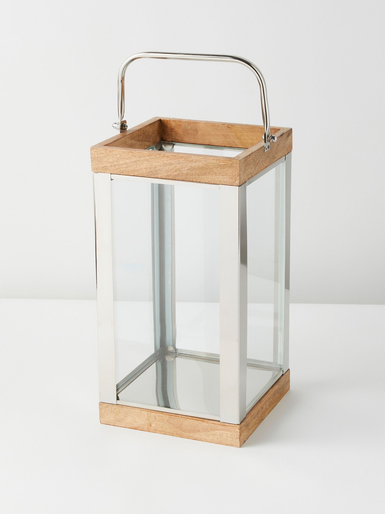 14in Mirrored Lantern With Wood | Big Ticket Shop | HomeGoods | HomeGoods