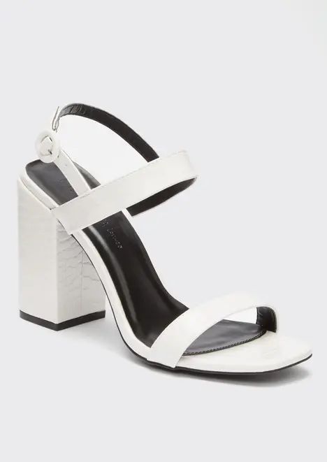 white snakeskin square toe slingback heels | rue21