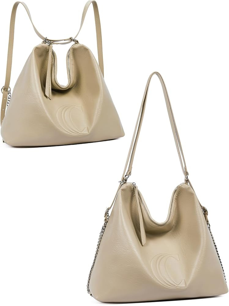 CLUCI Hobo bags Shoulder Bag handbags Backpack Purse for Women Leather Large Fashion Travel Conve... | Amazon (US)