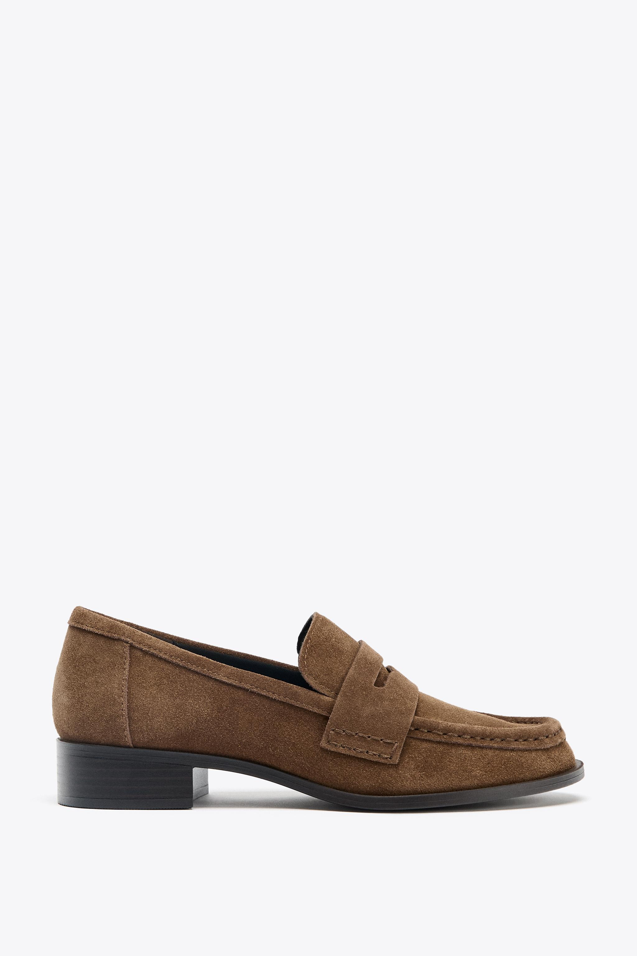 SPLIT LEATHER SADDLE LOAFERS | Zara US