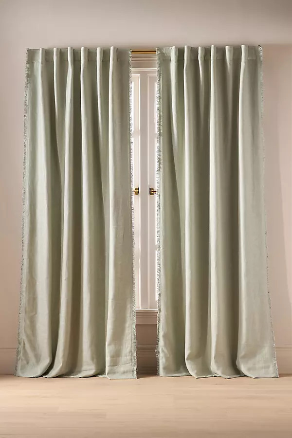 Luxe Linen Blend Woven Blackout Curtain | Anthropologie (US)