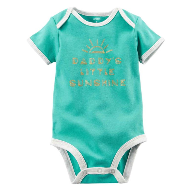 Carters Infant Girls Daddy's Little Sunshine Baby Bodysuit Creeper Shirt 3m | Walmart (US)