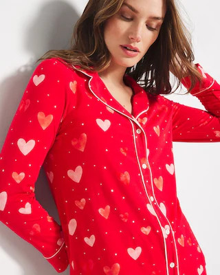 Long-Sleeve Printed Notch Collar | SOMA