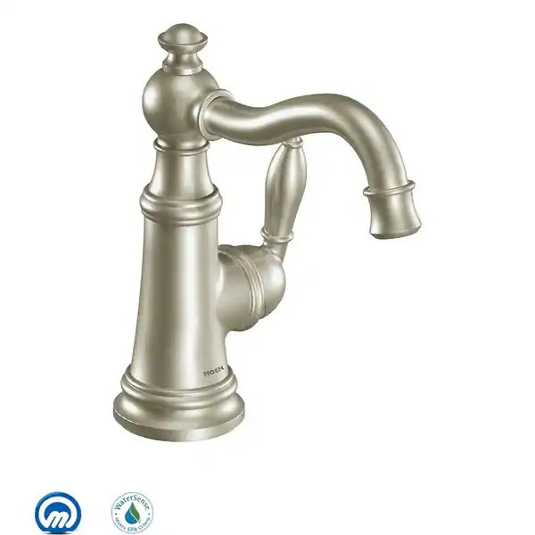 Moen Weymouth Single Handle Single Hole Bathroom Faucet (Valve - Brushed Nickel | Bed Bath & Beyond