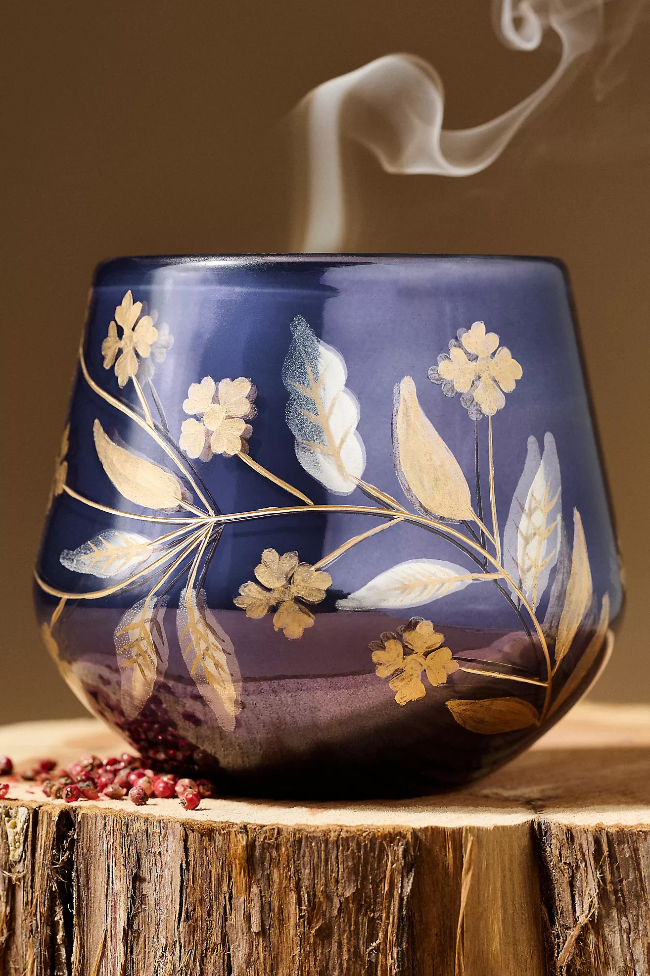 Fallen Leaves Warm Woods & Santal Glass Candle | Anthropologie (US)