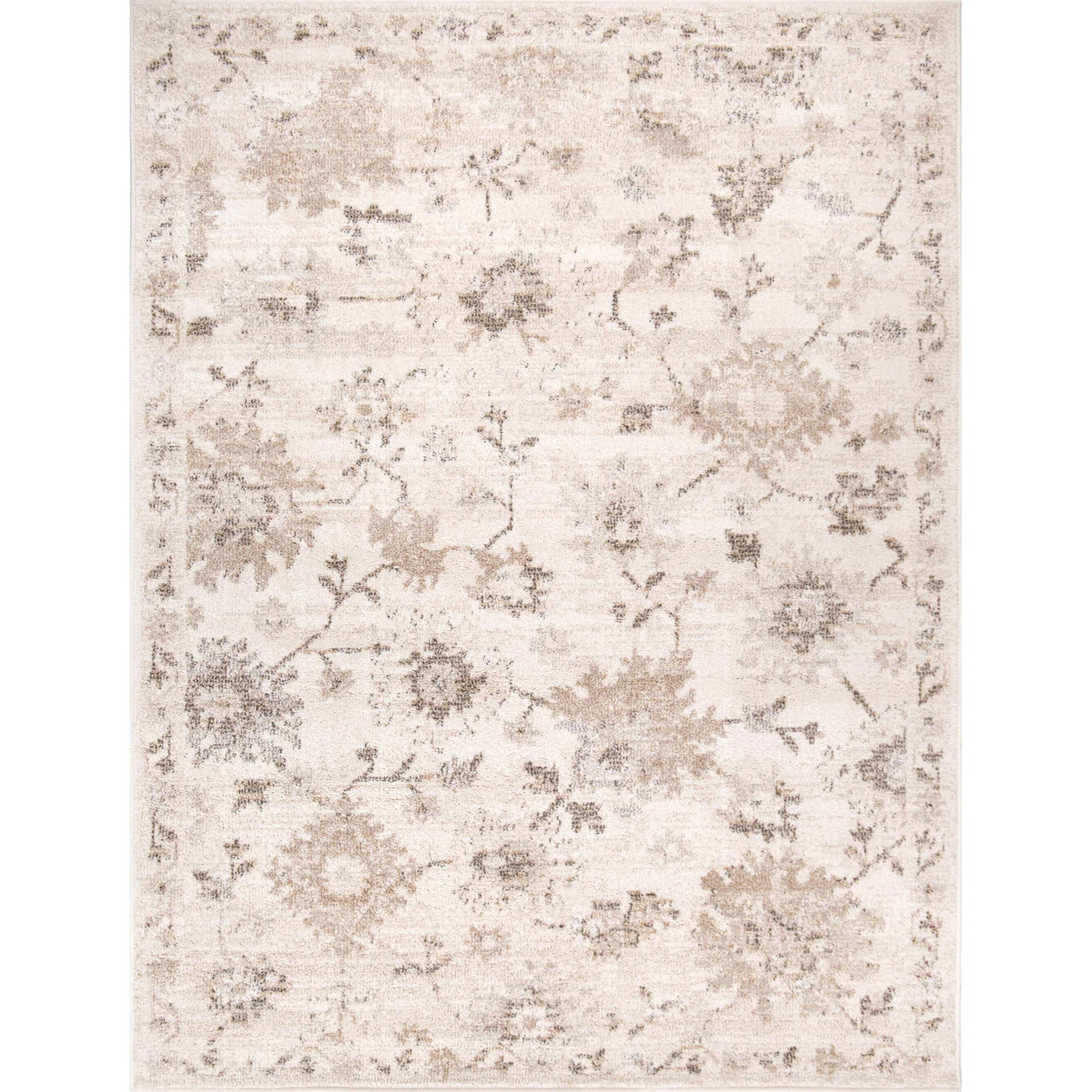 Winston Porter Simply Southern Cottage Bainet - Rectangle In Beige, Floral Traditional Area Rug, ... | Wayfair North America