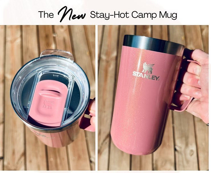 #ad ☕️🔥 Ohhh this one’s GOOD!! The NEW Stanley Stay-Hot Camp Mug just dropped in the Holiday Hideway Omni Line!! And it’s everything your early morning soccer games, road trips, and cozy fire nights need! 🙌 Whether you’re on the sidelines, in the backyard, or living your best chill life by the fire… this 24oz. mug delivers! 🩷 Grab your fave color in this new shimmery line!
@Stanley #Stanley1913Partner 

 