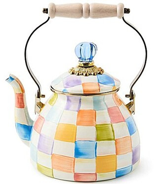 MacKenzie-Childs Confetti Check Enamel 2-Quart Tea Kettle | Dillard's
