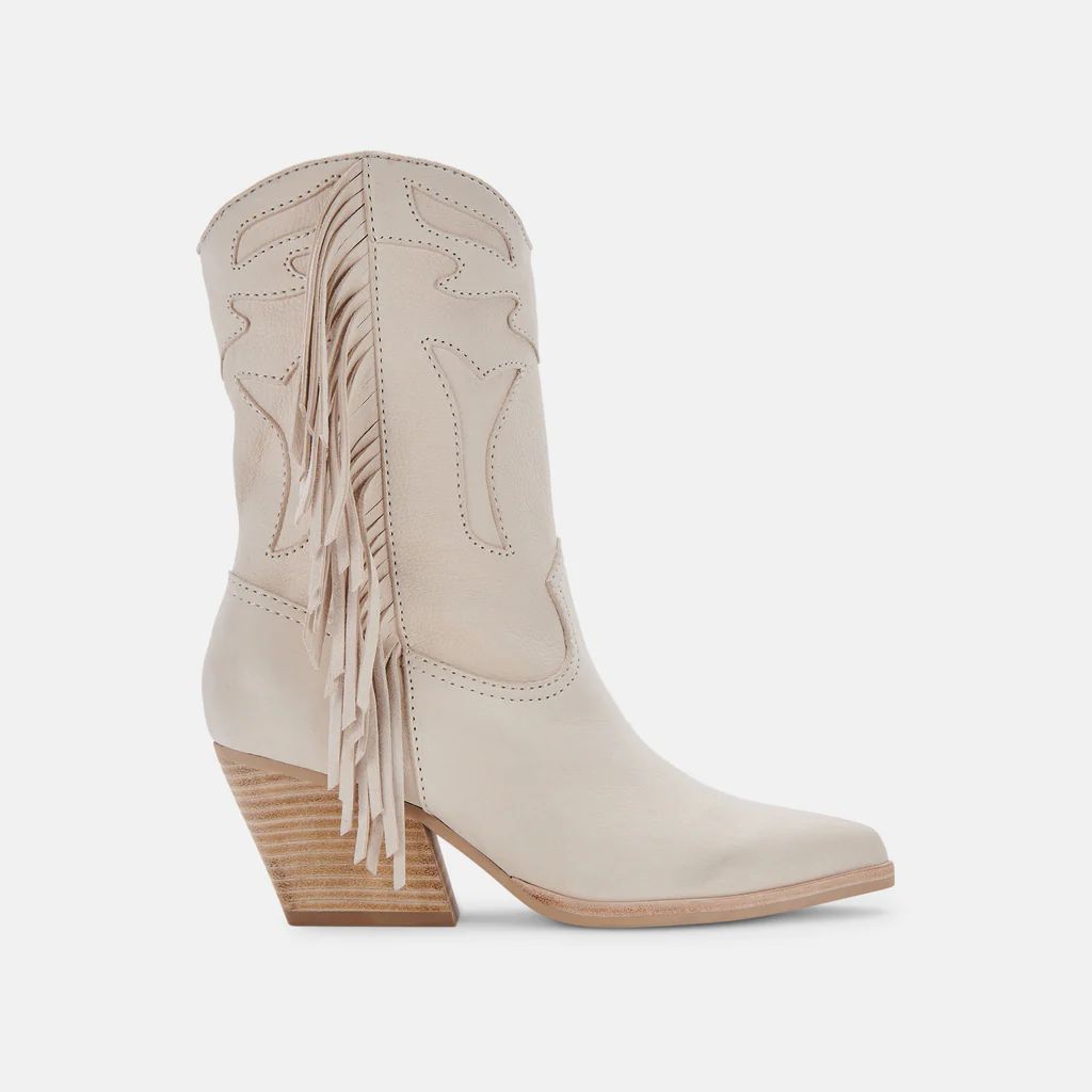 LIONA BOOTS IN IVORY LEATHER | DolceVita.com