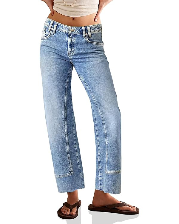 Cicy Bell Womens Straight Leg Stretchy Jeans High Waisted Front Seam Cropped Ankle Denim Pants wi... | Amazon (US)