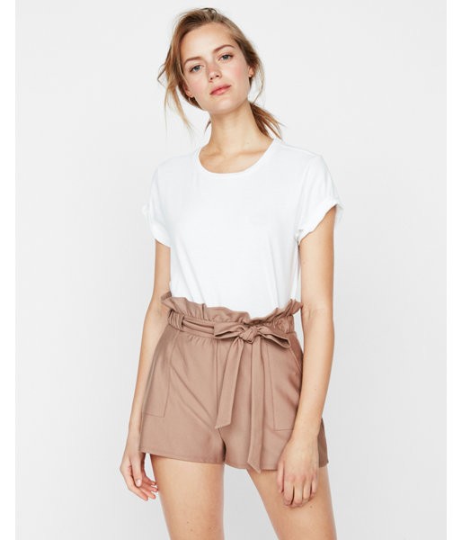 Express Womens High Waisted Paperbag Shorts | Express