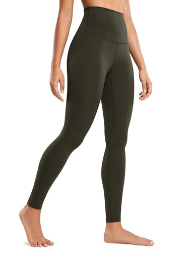 CRZ YOGA Butterluxe 28'' Super High Waisted Yoga Leggings for Women - Stretchy Workout Leggings Over Belly Yoga Pants Olive Green 10 | Amazon (UK)