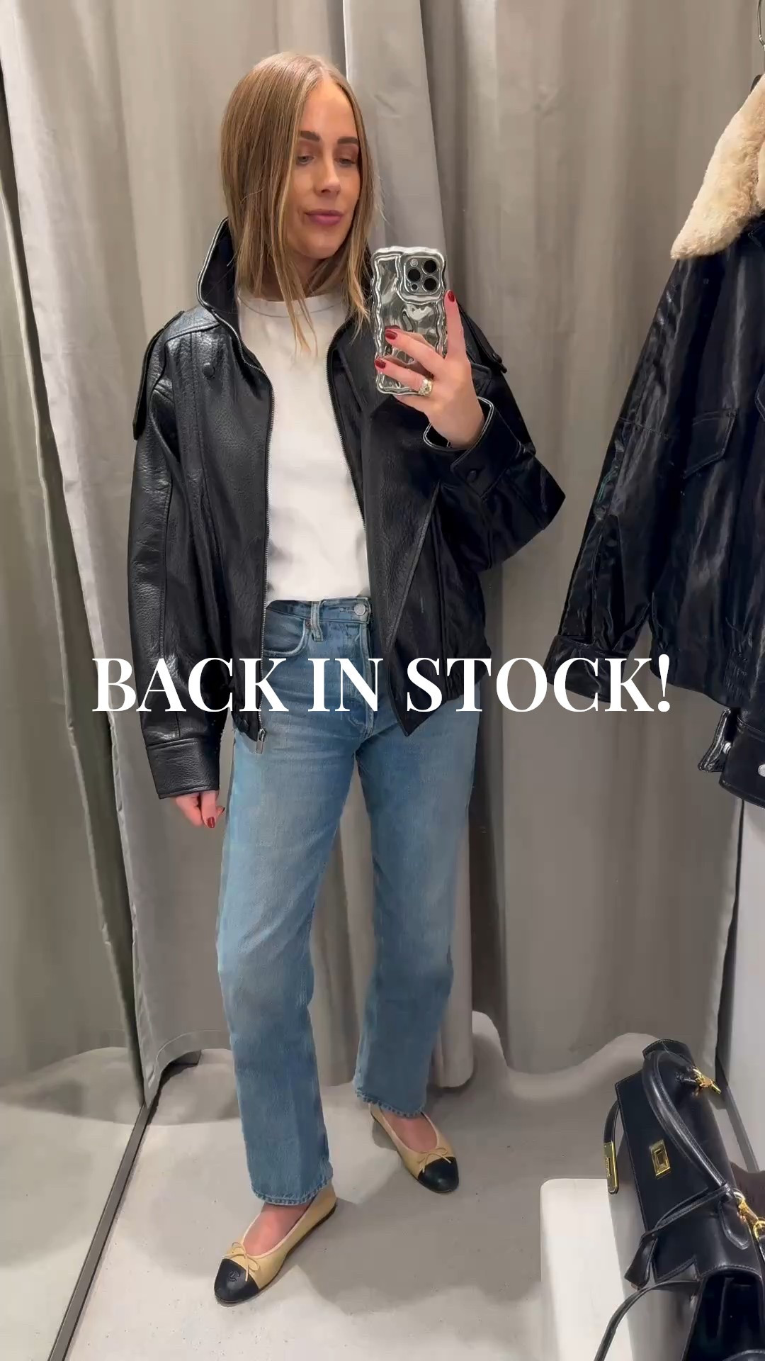 Fashion Jackson, black leather jacket back in stock! Wearing a small 

#LTKStyleTip #LTKOver40 #LTKSeasonal