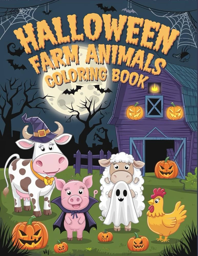 Halloween Farm Animals: Spooky Coloring Adventure with Cute Animals in Costume for Kids | Amazon (US)
