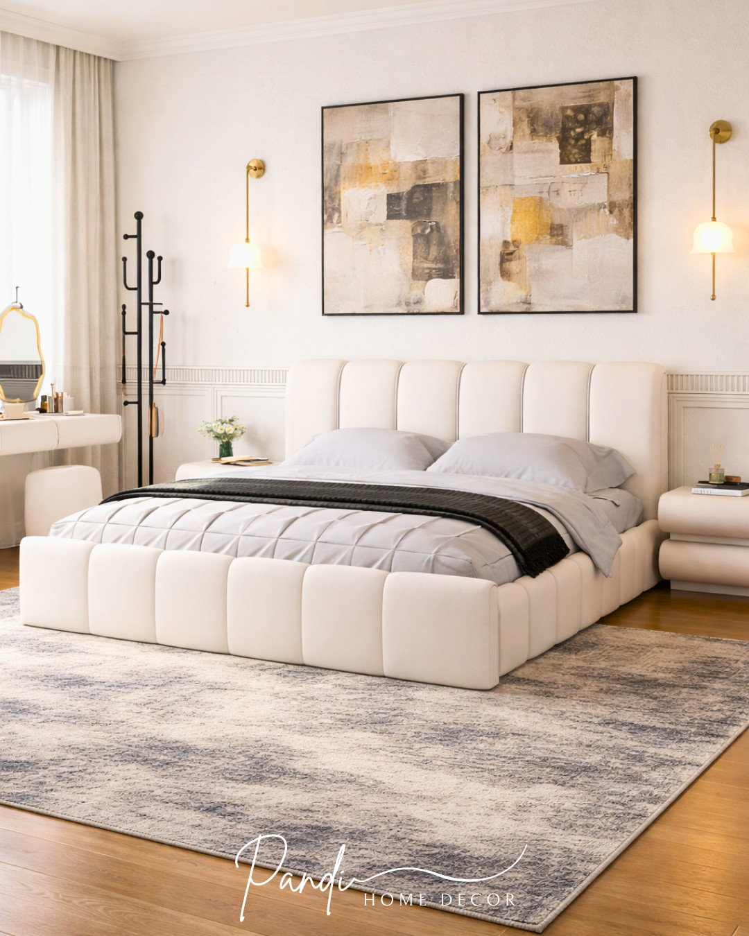 Neutral bedrooms feel calm, modern, and beautifully balanced 🤍 Soft upholstery, warm lighting, and minimal decor create a relaxing space that looks clean and elegant.
#NeutralBedroom #UpholsteredBed #BedroomDecor #AreaRug #WallArt #BedroomInspo #ModernBedroom #HomeDecor 

 #LTKHome